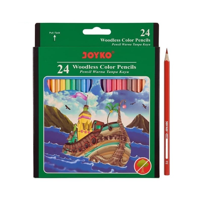 

Pensil Warna / Woodless Color Pencils - Joyko CP-104 24 Warna MURAH