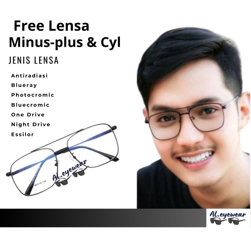 Kacamata Photocromic Titanium 3076 Gratis Minus Antiradiasi