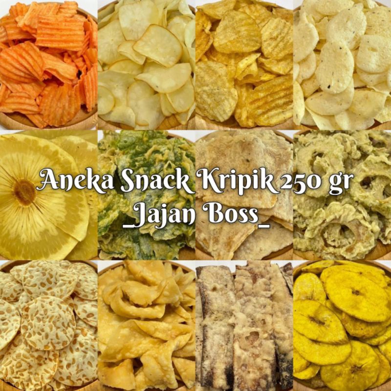 Jajan Boss | Snack Kripik Kiloan 250 gr | Serba Kripik | Kripik Kiloan 250 gr 500 gr 1000 gr | Kripi