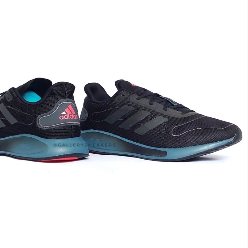 Sepatu Sneakers Pria Adidas Galaxar Run M Black Blue Original