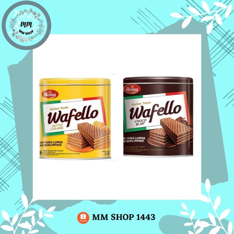 

⚜MMSHOP⚜ Wafello Wafer Choco & Butter Caramel Kaleng Ecer & Grosir