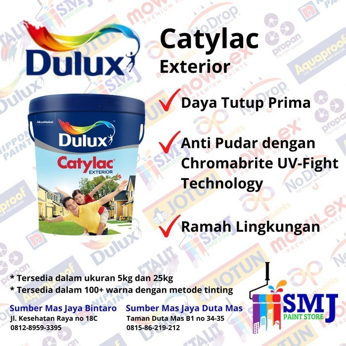 CAT TEMBOK EXTERIOR DULUX CATYLAC EXTERIOR PUTIH 888 5 KG