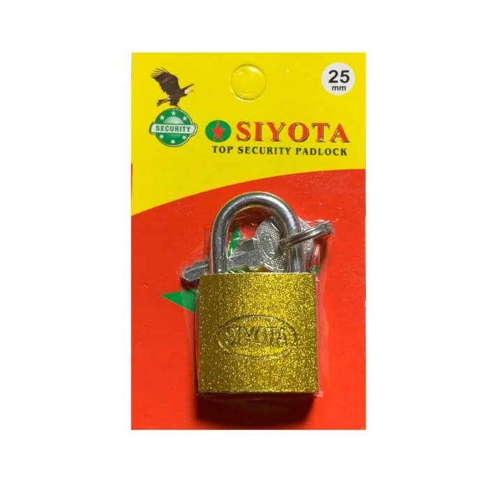 Gembok Kecil Kuning Besi untuk tas / Kunci Koper Ukuran 25mm