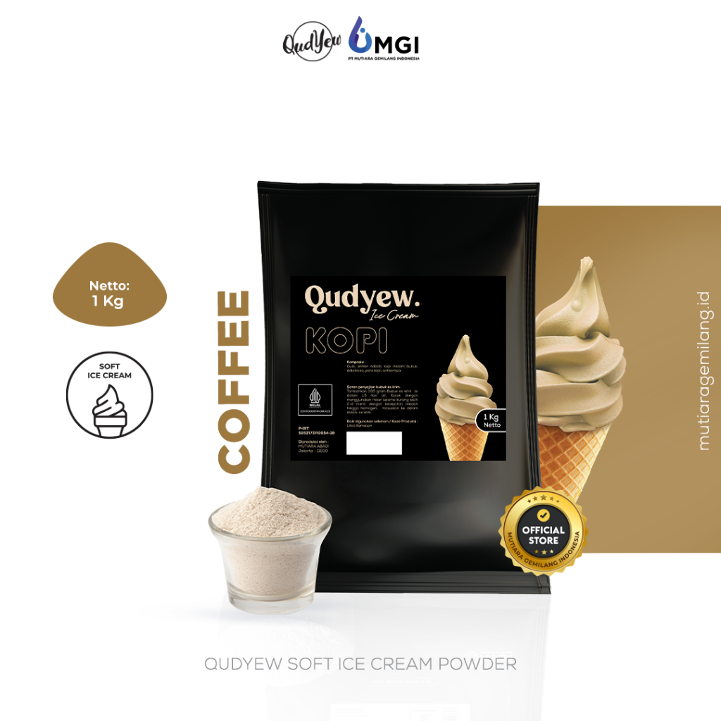 

Mutiaragemilang.id Qudyew Ice Cream Powder Coffee 1kg / Bubuk Es Krim Kopi 1kg Premix