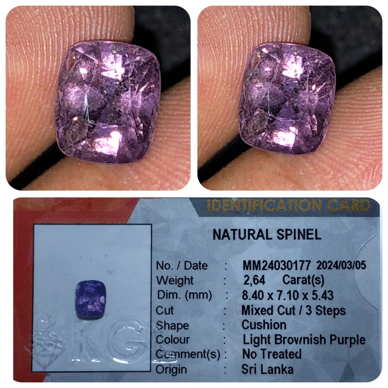 Natural spinel / batu srilanka KGL lab