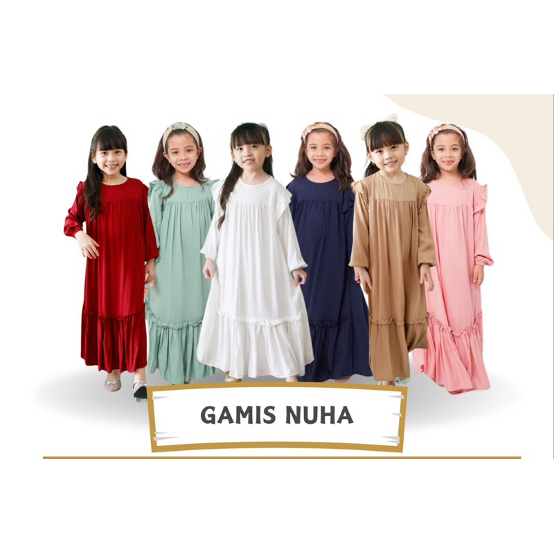 Smilee Gamis Nuha | Rok Dress Muslim Anak Perempuan 1-10 Tahun