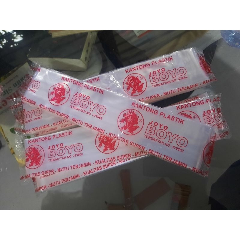Boyo Plastik  PP Rol Tebal 02 Lebar 4 5 6 7 8 9 10  11 12 cm  panjang 100 m bening panjang tanpa pem