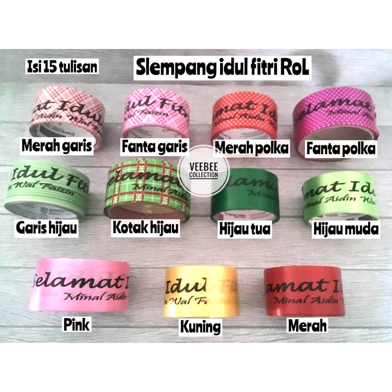 

Selempang Pita Roll Lebaran idul fitri /selempang parcel pita kado