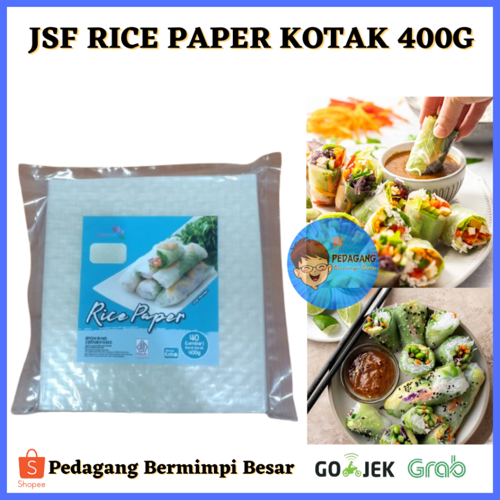 

JSF RICE PAPER KOTAK 400G/ Rice Paper Vietnam Kulit Lumpia 400g/ BANH TRANG KOTAK / JSF RIC PAPER KOTAK