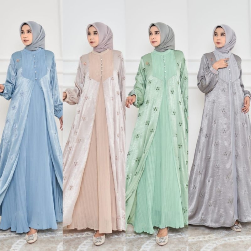 (BISA COD) GAMIS PESTA / GAMIS MEWAH ORI SHERLY DRESS BY MAREVI (HANYA SIZE STANDAR)