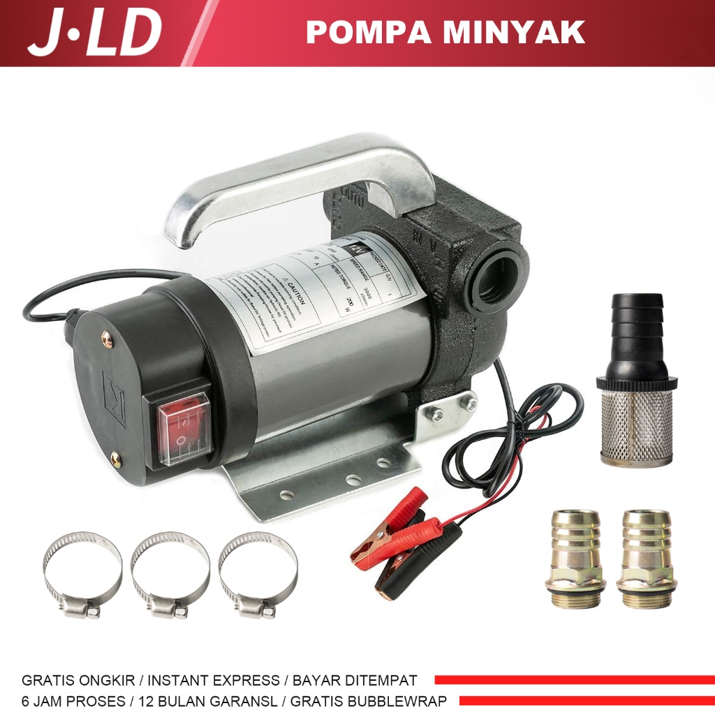 JLD Pompa Minyak DC12V 24V Elektrik Diesel Transfer Pump Oil Pump 60L/Min POMPA KHUSUS BENSIN SOLAR