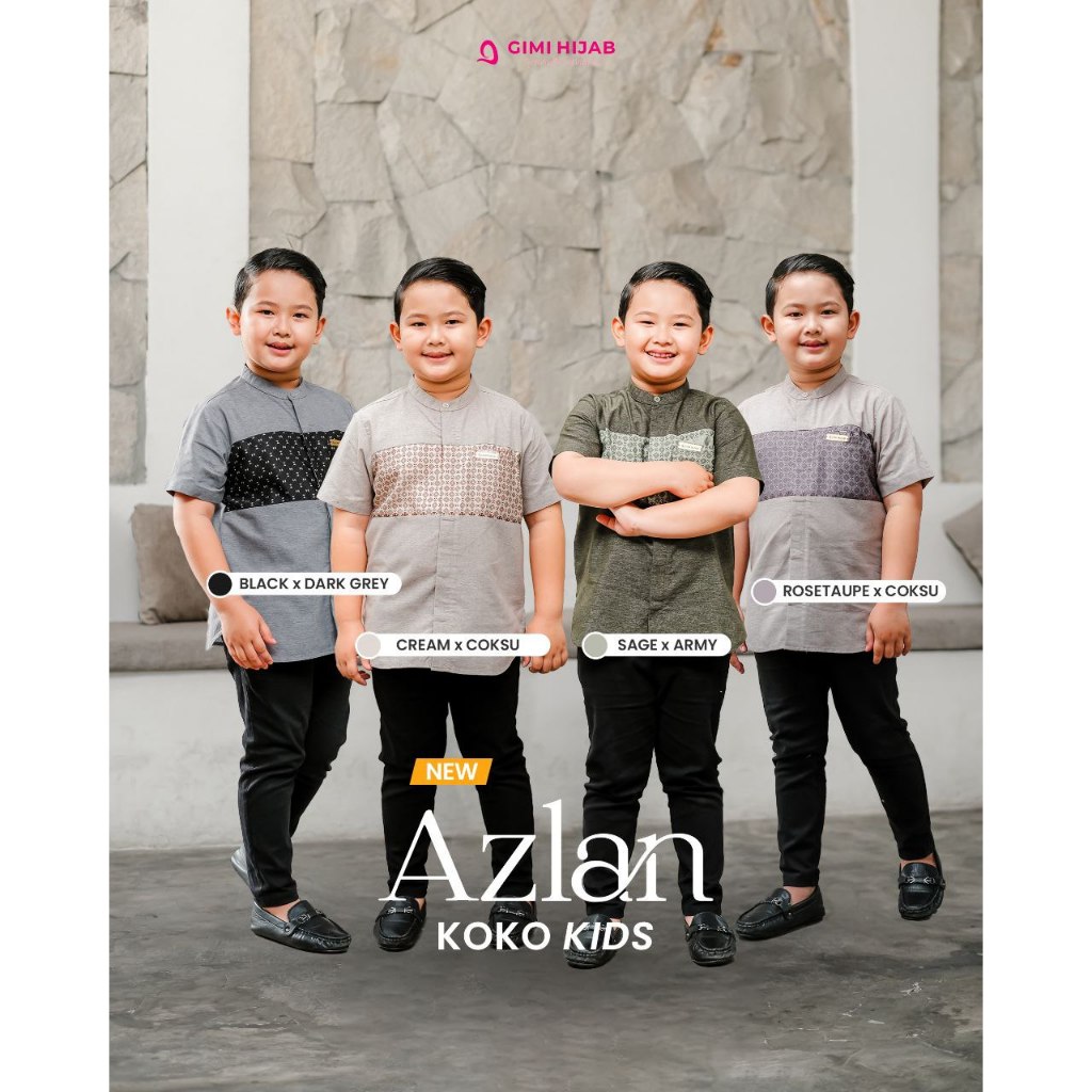 AZLAN KOKO ANAK LENGAN PENDEK BAJU KOKO COUPLE SERASI BERSAMA KELUARGA