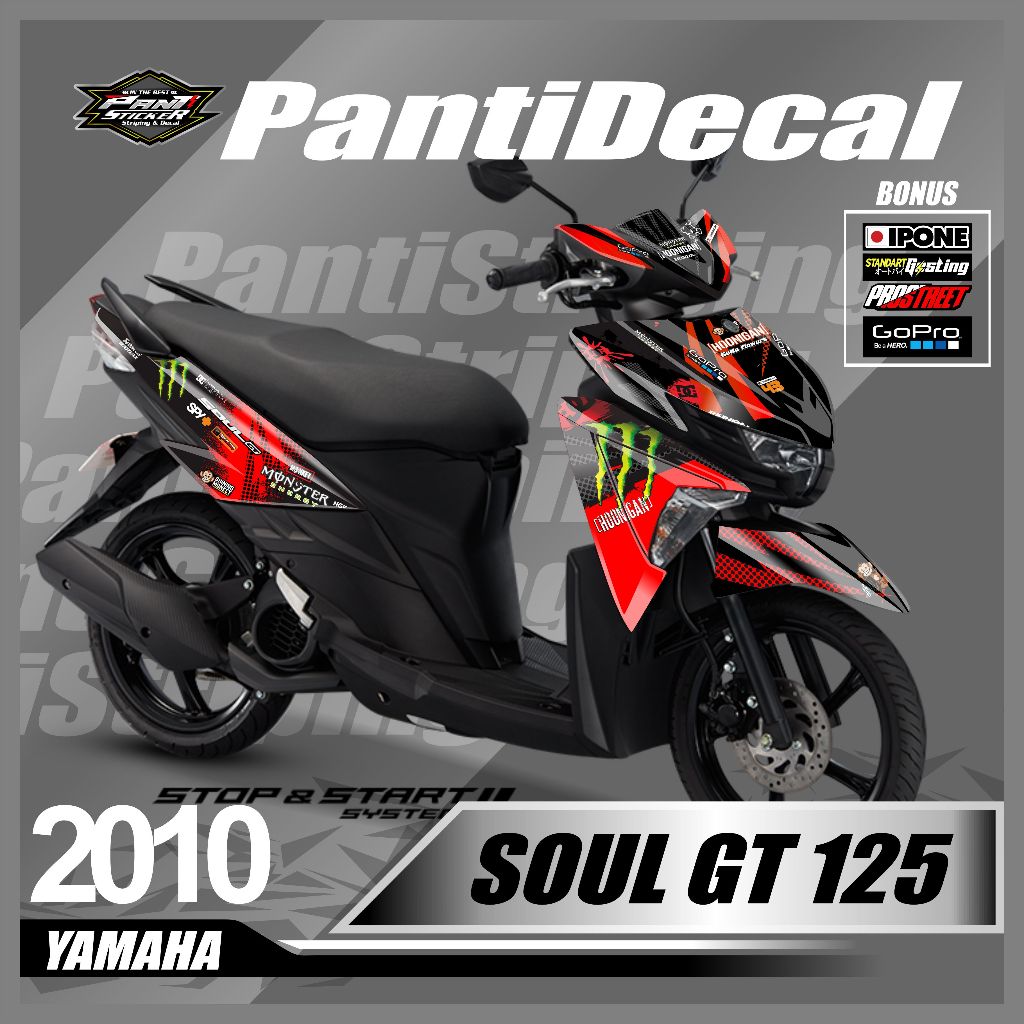 Sticker Decal Motor Soul GT 125 Fullbody free  Custom - skotlet motor Decal mio soul gt Full Laminas