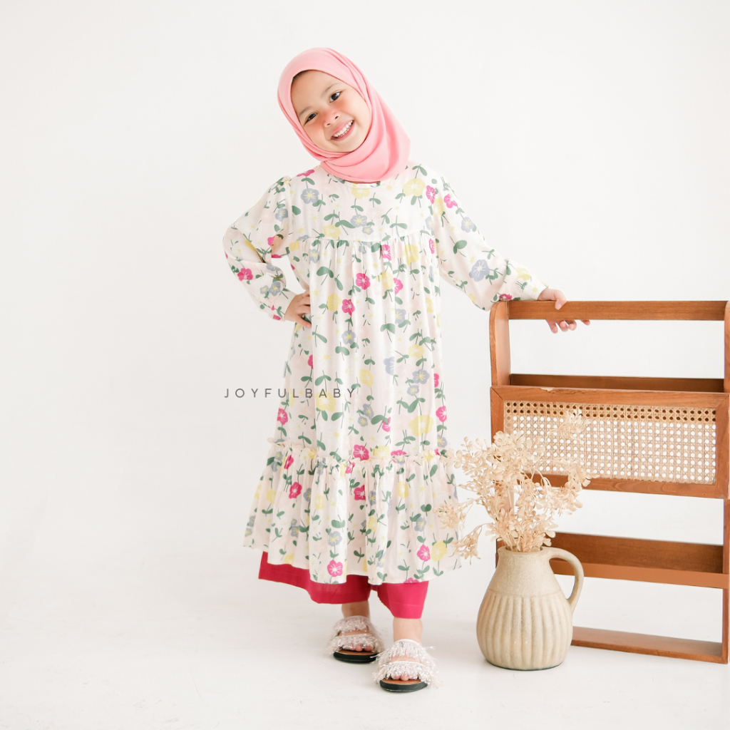 JOYFULBABY RAYA COLLECTION Gamis Baju Muslim Anak Perempuan 4-7 tahun-1