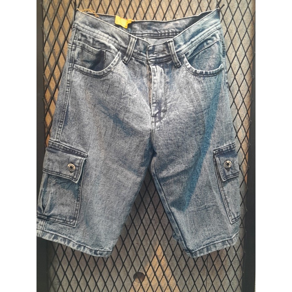 CELANA PENDEK CARGO DENIM PRIA