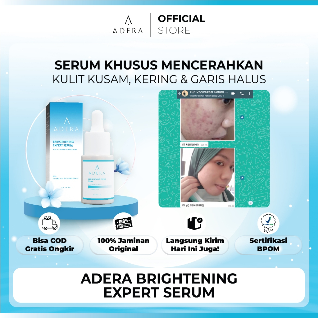 Serum Wajah Glowing ADERA Brightening Expert Serum Pemutih Wajah