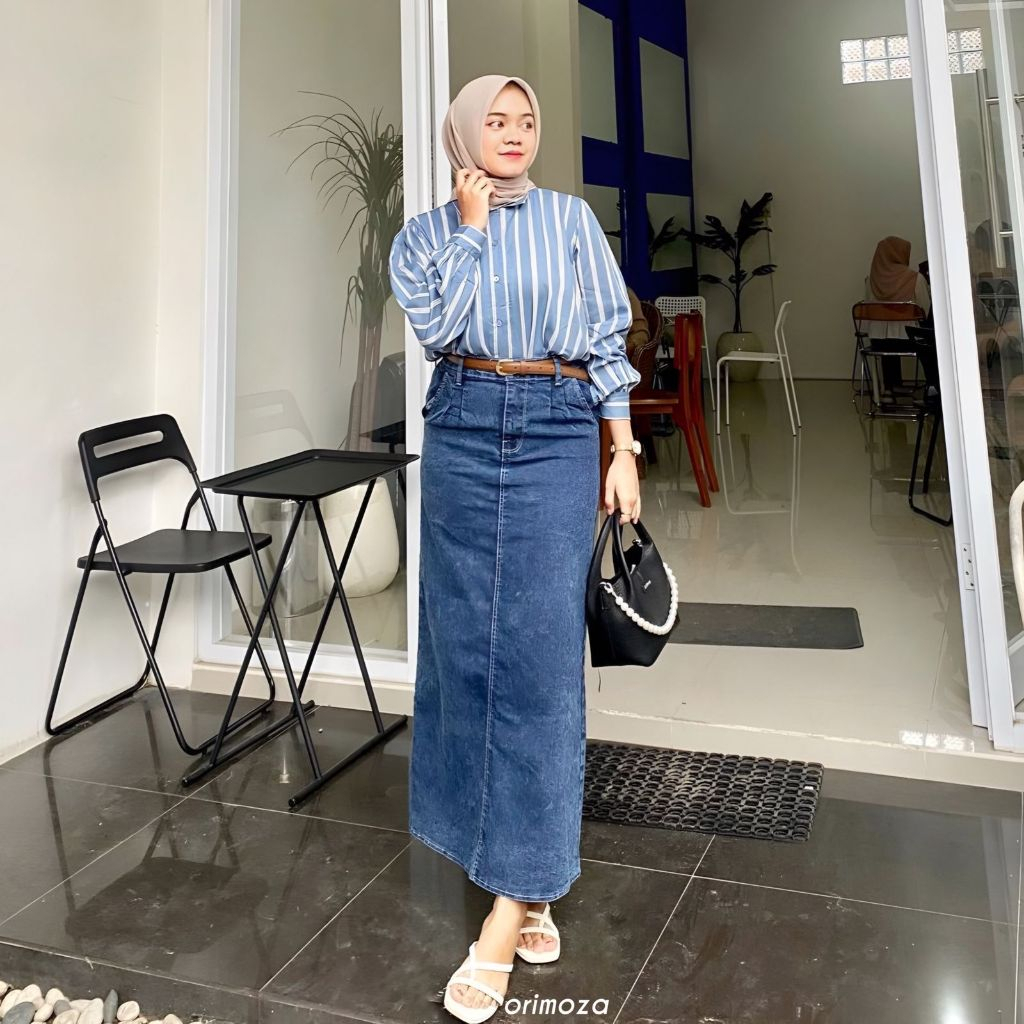 NAJWA SKIRT ROK SPAN BASIC HIJAB OUTFIT KOREA STYLE SOLO