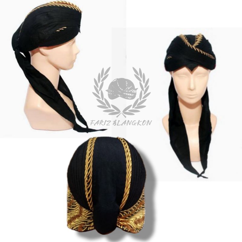 blangkon jogja lipat hitam samurai
