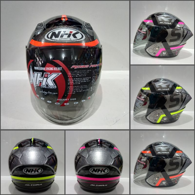 HELM HALF FACE NHK R1 ELITE CORAK ALTURA SINGLE VISOR