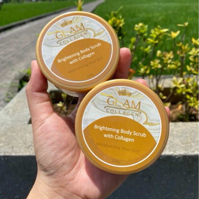GLAM COLLAGEN LULUR WHITENING BPOM BRIGHTENING BODY SCRUB WITH COLLAGEN TERMURAH ORIGINAL
