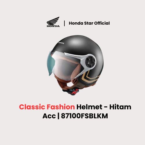 Honda ORI Fashion SNI Half Face Helm Helmet - HITAM