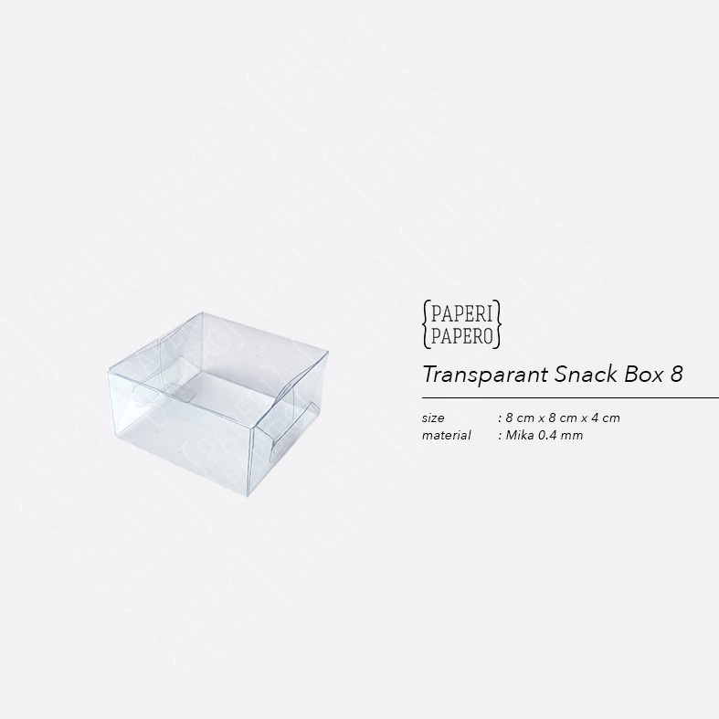 

Transparent Snack Box (8x8x4 cm) - Kotak Bening Mika Transparan (10 pc)