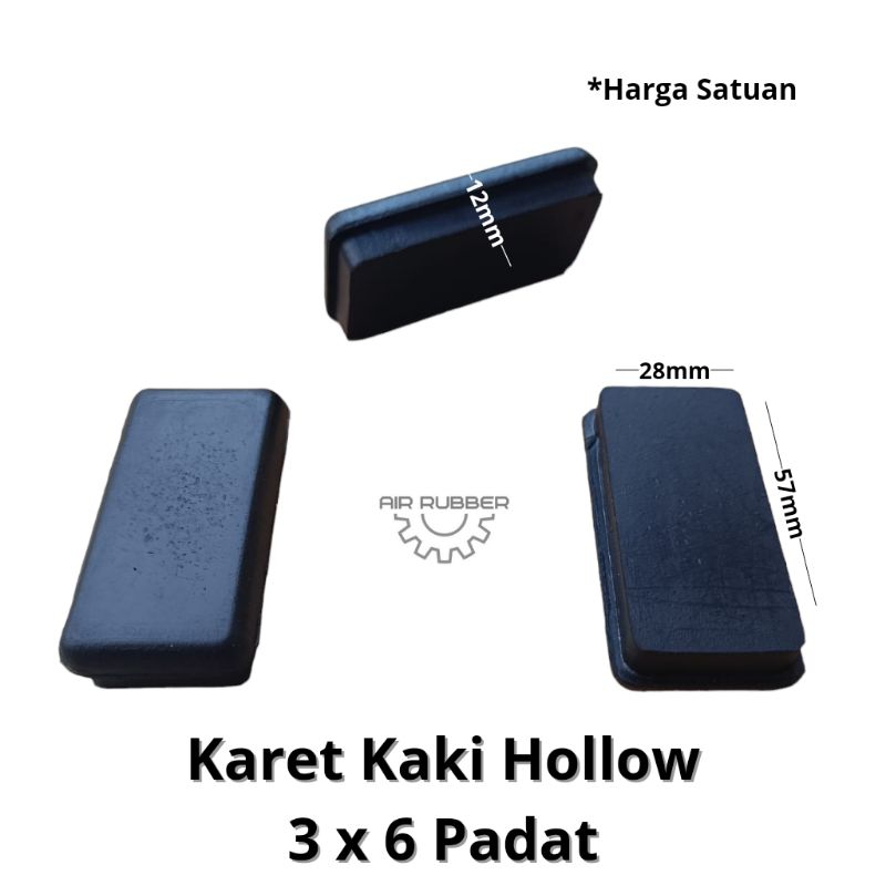 Karet Tutup Kaki Meja Kursi Rak Besi Hollow 3x6 Padat Holo