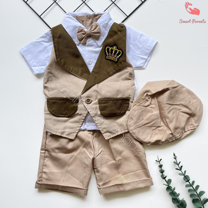 Smart Parents - Setelan Baju Kemeja Tuxedo dan Celana AAROON SET Pakaian Pesta Fashion Kondangan Ana