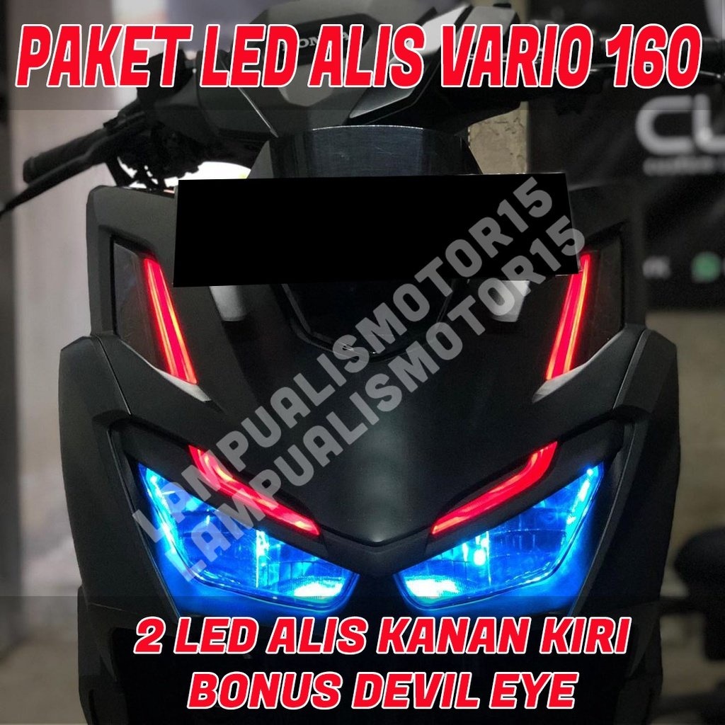 PAKET LED ALIS VARIO 160 BONUS DEVIL EYES LAMPU ALIS ALL NEW VARIO 160 2023 GRATIS DEMON EYES / LAMP
