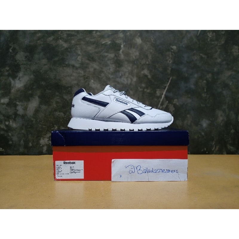 Reebok Glide White Black Original Resmi - Sepatu Sneakers Pria Unisex Free kaus kaki Satu Pasang