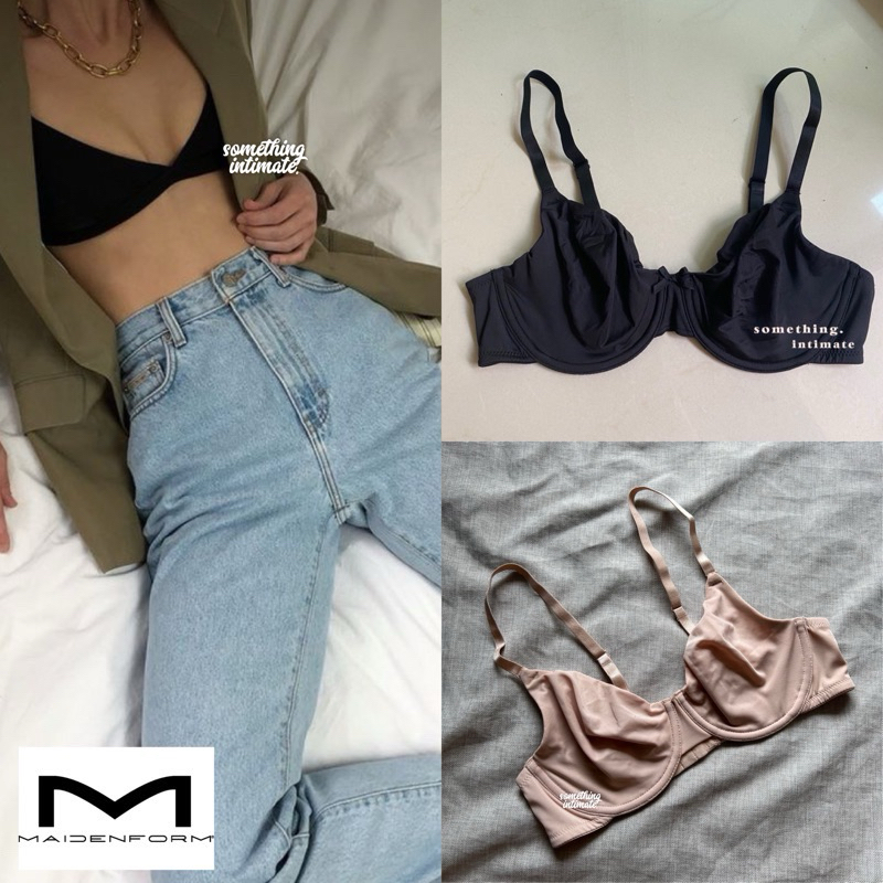 MAIDENFORM Vanity Fair Self Expressions Liquid Touch Breathable Unlined Plunge Bra / Bh Non Foam Sea