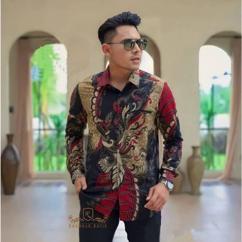 KEMEJA BATIK MURAH ADEM HALUS MOTIF SANGKURIANG MERAH