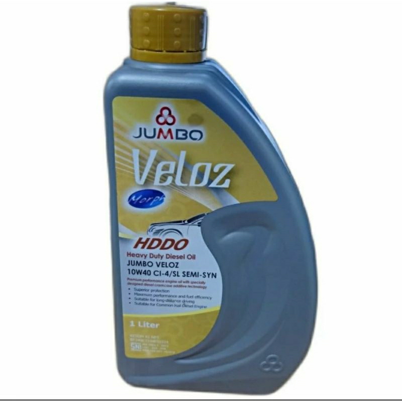 Oli Jumbo Veloz Diesel HDDO 10W40/10W-40 Api CI4/SL Semi Syn (1L/1 L)