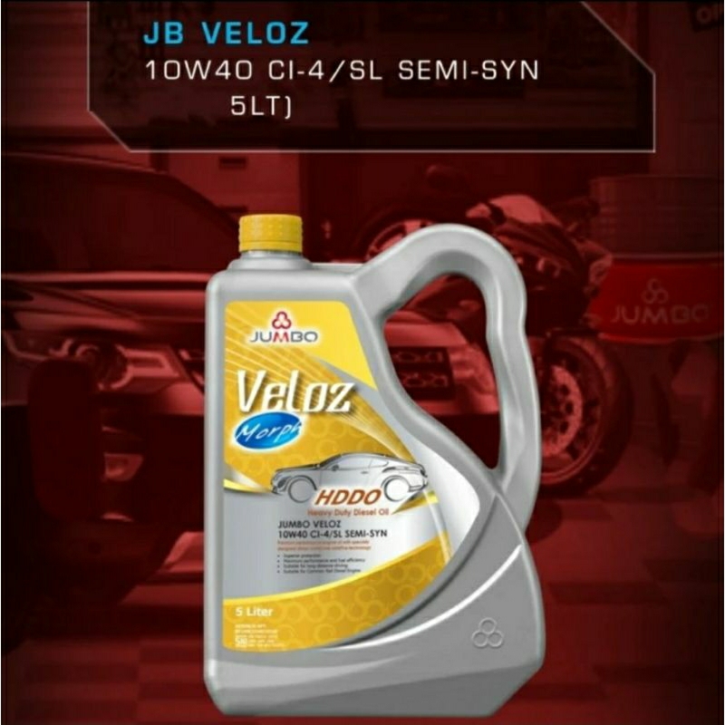 Oli Jumbo Veloz Diesel HDDO 10W40/10W-40 Api CI4/SL Semi Syn (5L/5 L)