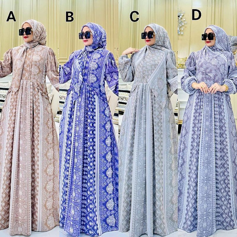 [𝐑𝐞𝐚𝐝𝐲] ZALINA  SERIES By Humaira Fashion Branded Moslem Syari Branded Ceruty Jersey Premium DRESS L