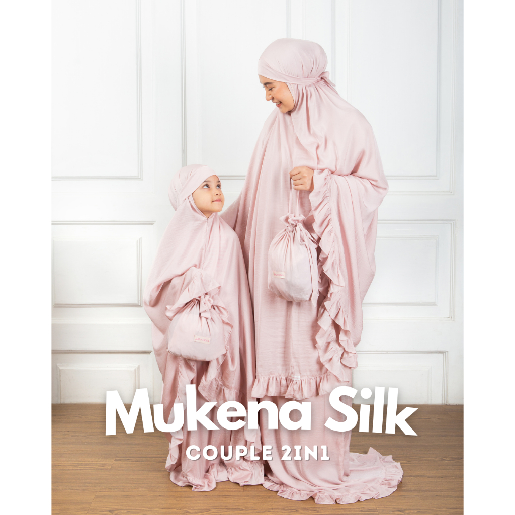 JAVADIVA - SET MUKENA COUPLE  Silk Premium Mukena Dewasa & Anak Premium l Mukena Satin Premium l  Mu