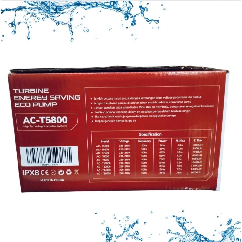 RDI ACT 5800 POMPA KOLAM TURBINE ENERGY SAVING ECO PUMP