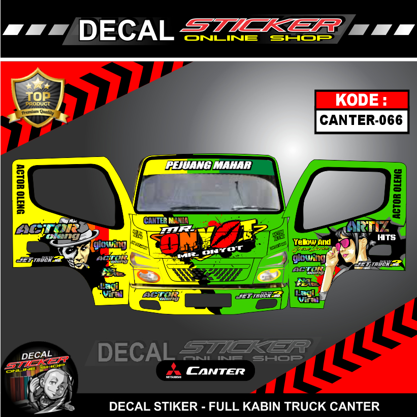 decal truk kabin canter full sticker