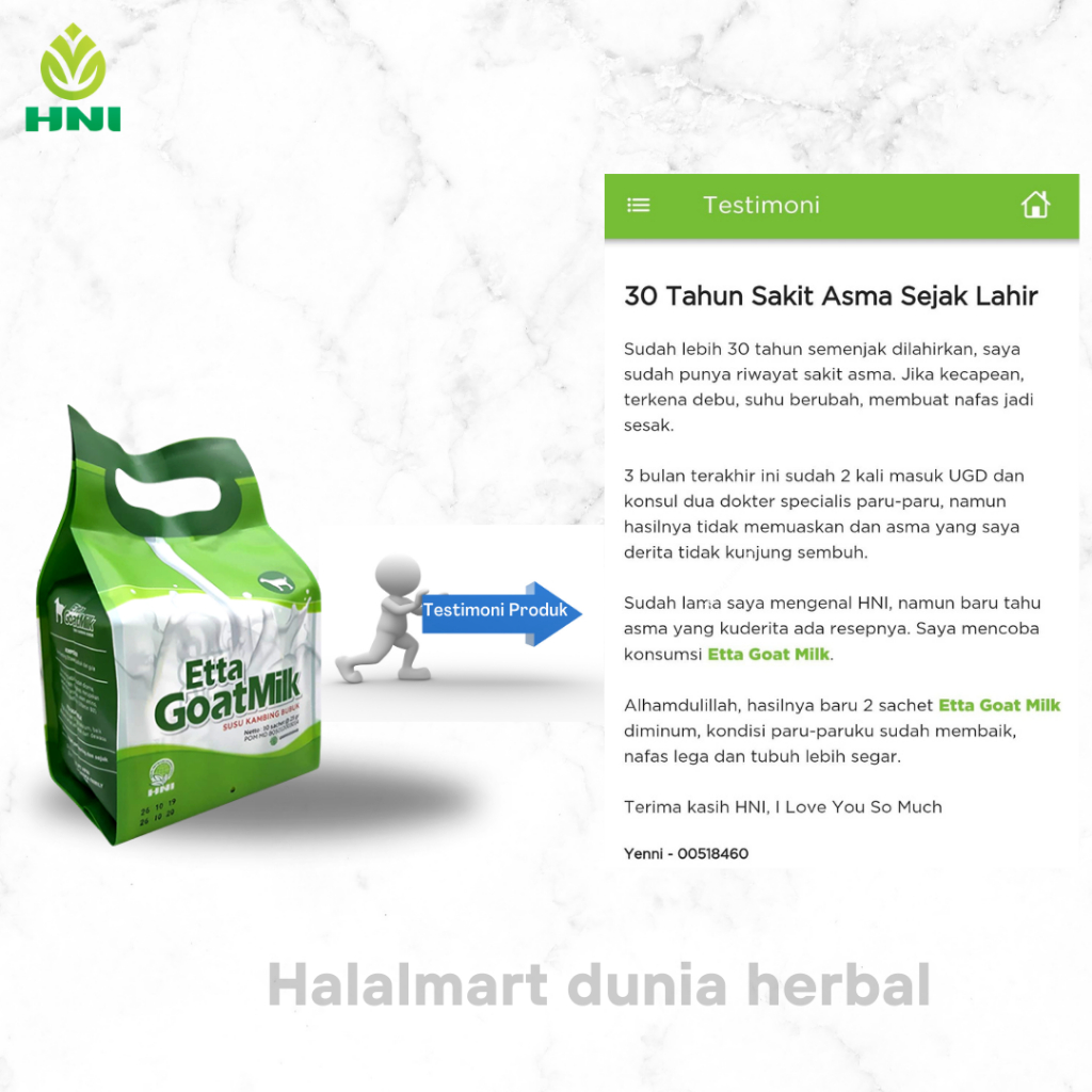 

Etta Goat Milk HNI Susu Kambing Etawa Bubuk Organik Solusi Mengatasi Asma Dan Tbc Meningkatkan Daya