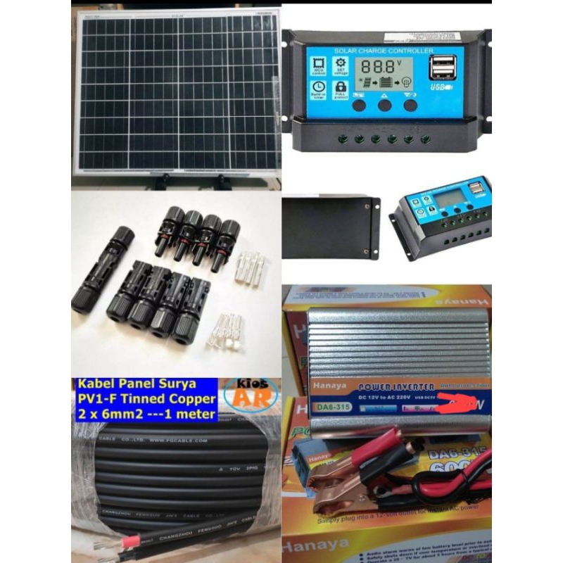 Solar panel 50 Wp set Inventer 500 Watt