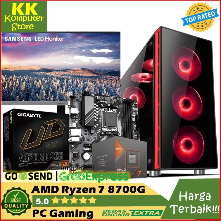 Pc Gaming Amd Ryzen 7 8700G Ram 16G D5 Nvme 512GB Monitor Samsung 24