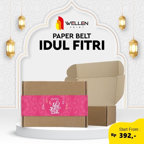 

WELLEN PRINT - Cetak Paper Belt Lebaran / Paper Sleeve / Label Segel Box Packaging /paperbelt Hampers Idul Fitri
