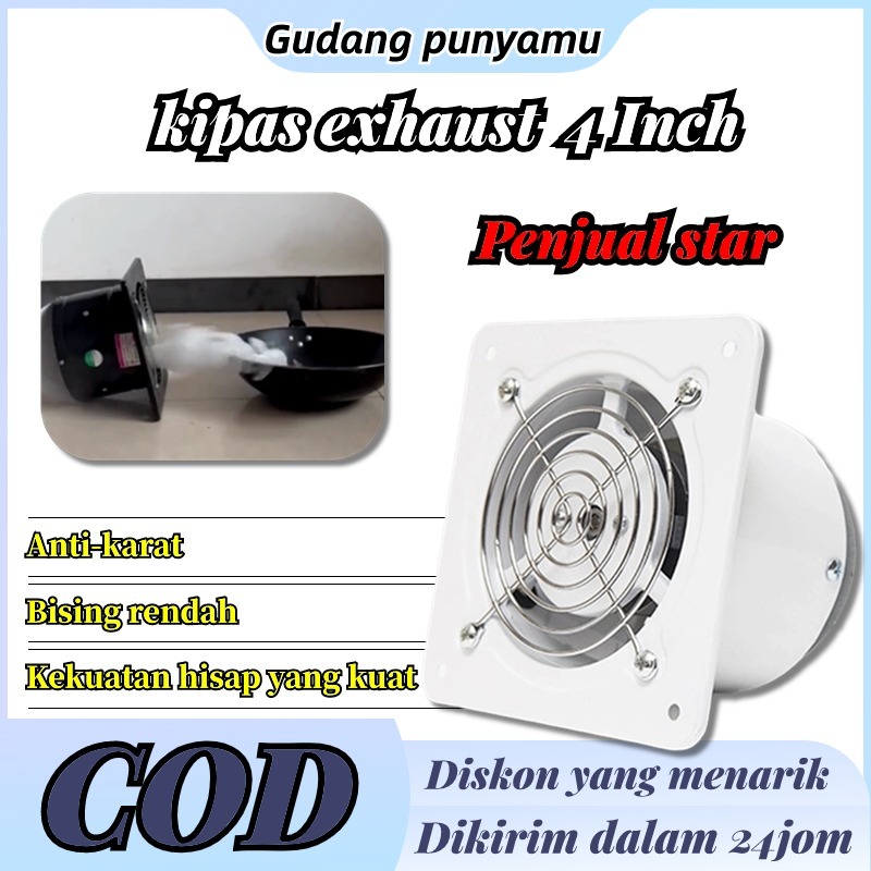 Kipas angin 4'' 6'' 8'' 10'' Exhaust Blower 220V Kipas angin ventilasi pipa logam Kipas angin salura