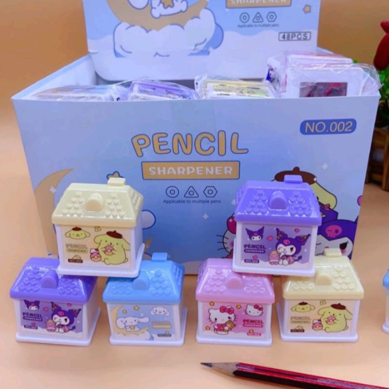 

Rautan fancy motif sanrio bentuk rumah per pcs / Rautan Sanrio 2 lubang bentuk rumah / Serutan sanrio bentuk rumah per pcs / Serutan rumah kuromi