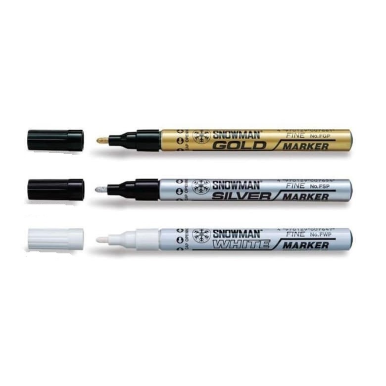 

Spidol Fine Paint Marker Silver Perak | Putih White | Emas Gold - Snowman MURAH