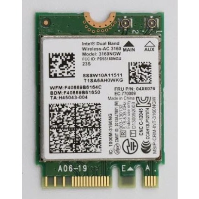 Dual Band Wireless AC 3160 3165 NGFF Intel 3160NGW 3165NGW 802.11ac Wifi BT 4.0