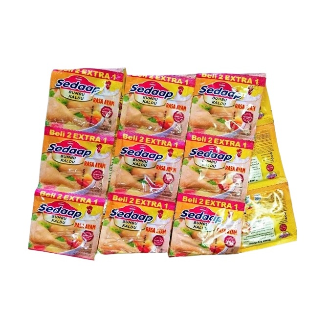 

Sedaap Bumbu Kaldu Penyedap Rasa Ayam [ 9 Gr x 12 Pc ]