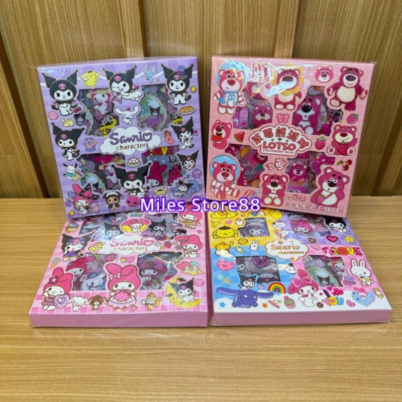 

Stiker Sweet Diary / Sticker Sanrio Mixed / Lotso Labubu Capybara isi 100 pcs korea aesthetic lucu DIY waterproof PET