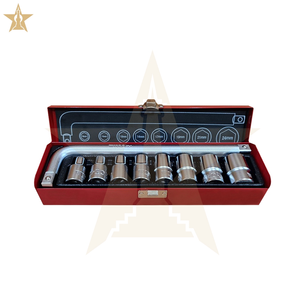 WIPRO RS - 16810 Kunci Sok 10 Pcs Kunci Shock Set Socket Wrench Set Bintang
