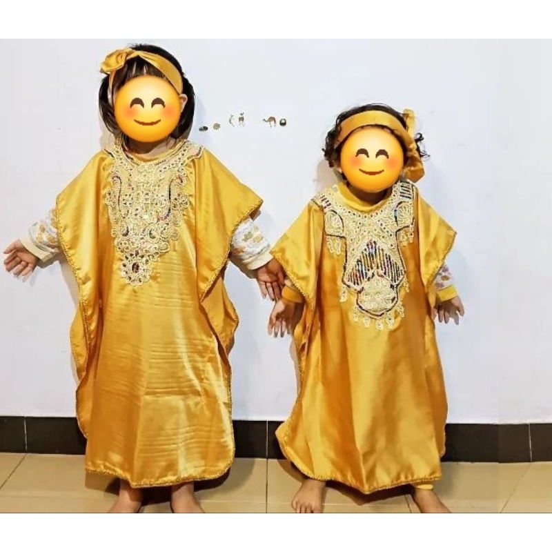 Dapat Dua Kaftan Kakak Adik/ Kaftan Anak Balita/ Kaftan Kembar/ Kaftan Saudara/ Kaftan Seragam Prelo
